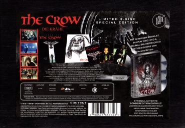 The Crow - Die Krähe - 3-Disc Limited Uncut Mediabook wattiert in Holzbox von Inked Pictures - Limitiert auf 1500 Stück & nummeriert - DVD & Blu-ray & Soundtrack-CD - Neu & OVP